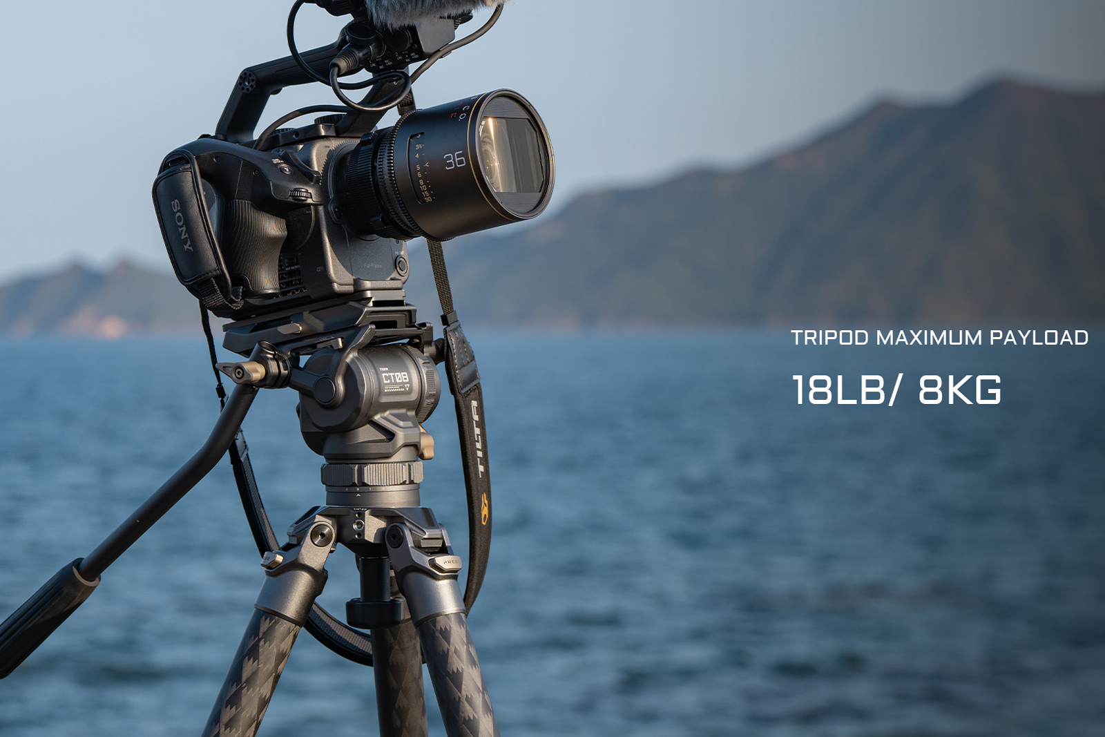 Штатив Tilta CT08 c головой Cine Fluid Head, до 8 кг, карбоновый