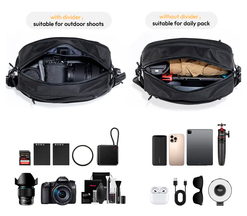 Сумка Ulanzi PB038 Travel Sling Bag V2, объем 10 л (B120) (уцененный)