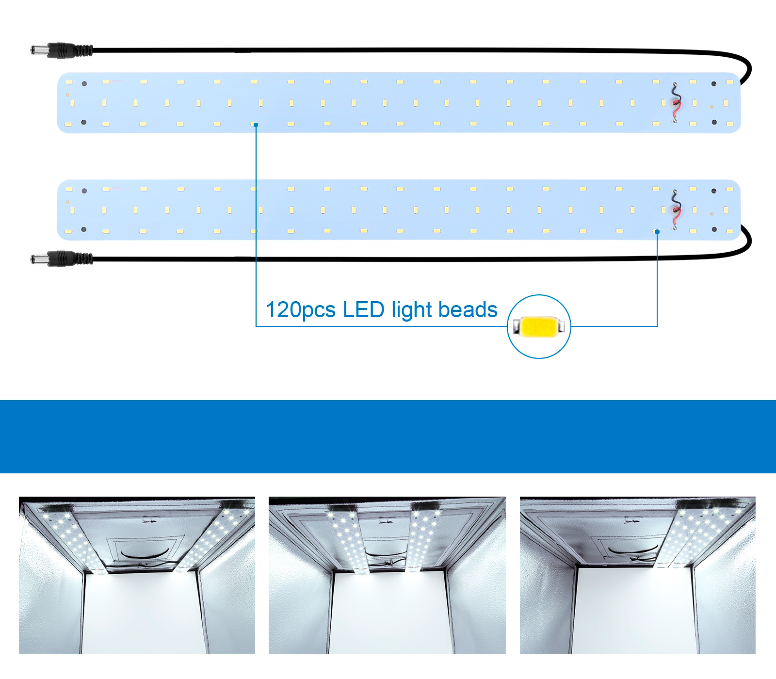 Фотобокс Puluz PU5060 60 см, с подсветкой 36 Вт и 6 фонами