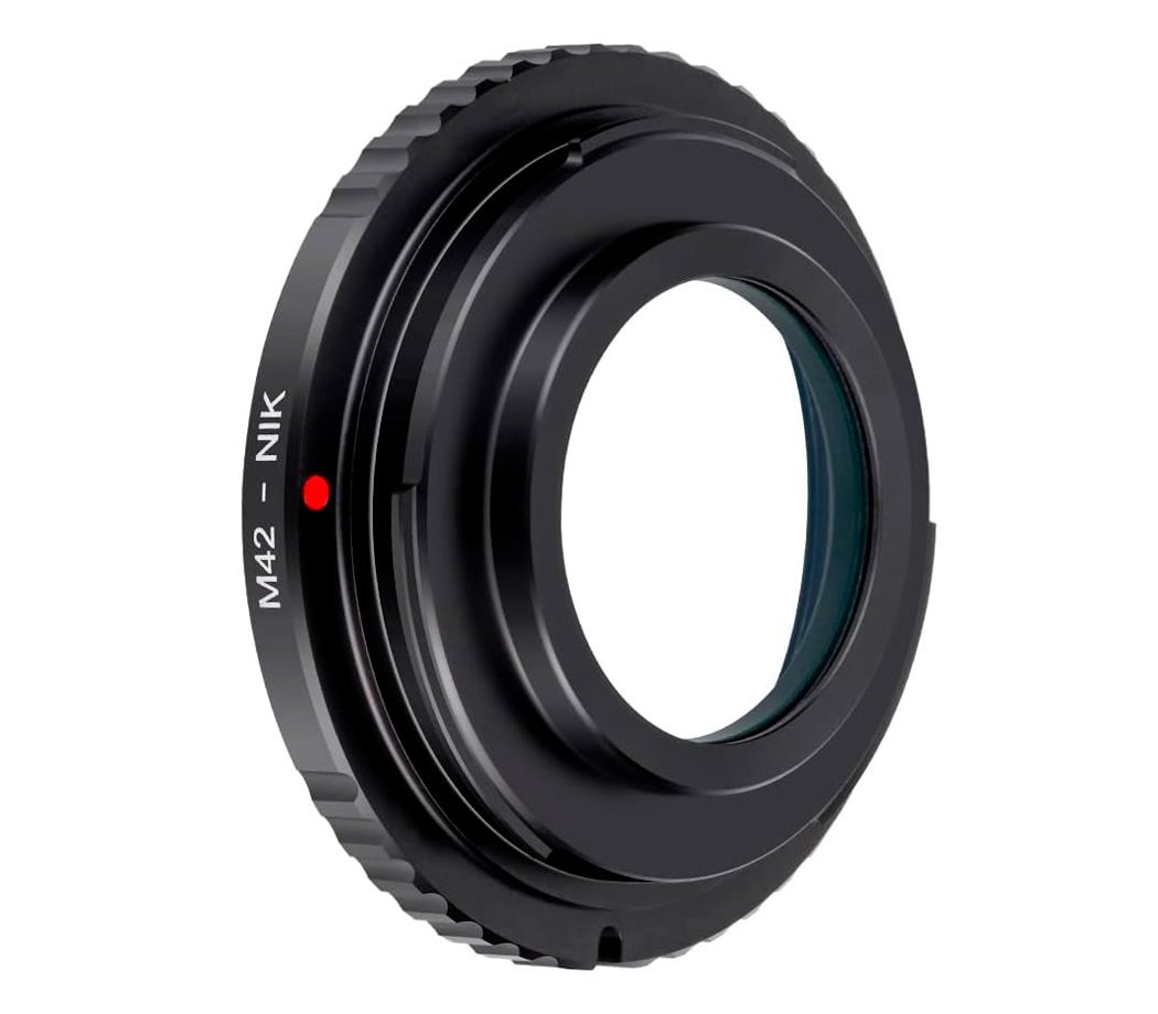 Адаптер K&F Concept M42-NIK, для объективов M42 на камеры Nikon F, с линзой