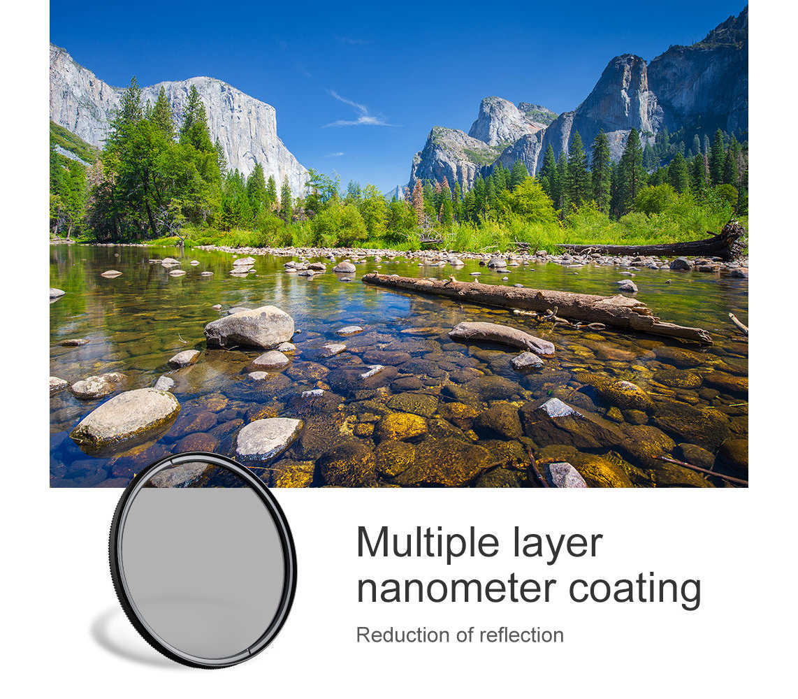 Светофильтр K&F Concept KU12 Classic Series HMC CPL, Blue Coated, 49 мм