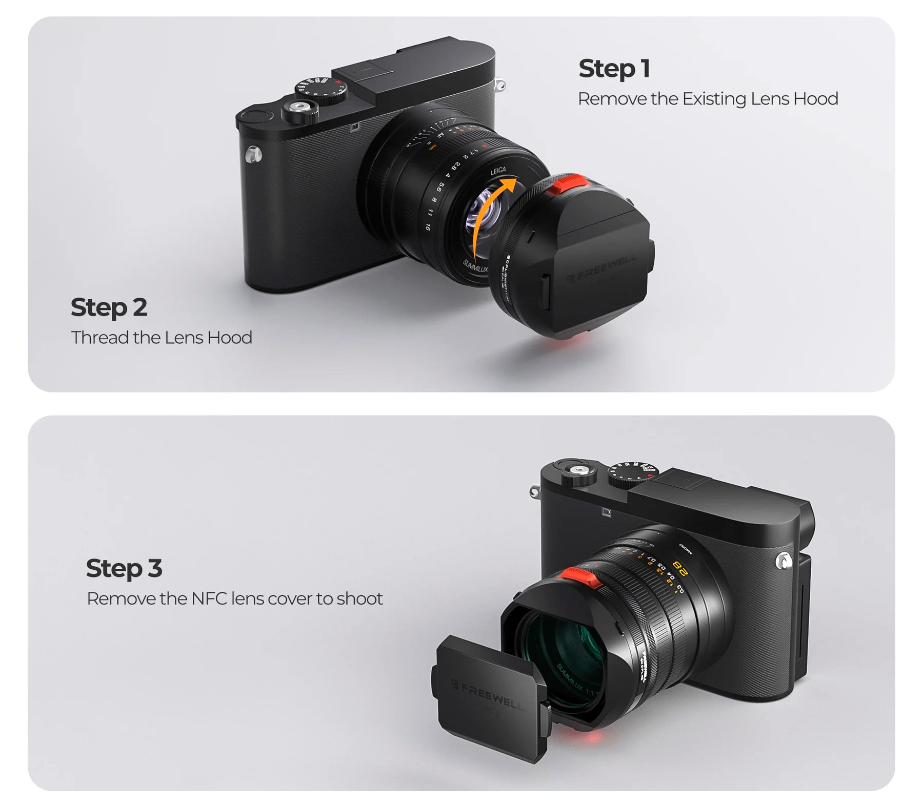 Бленда Freewell Leica Q3 43 Real Lens Hood с фильтром CPL/Black Mist 49 мм
