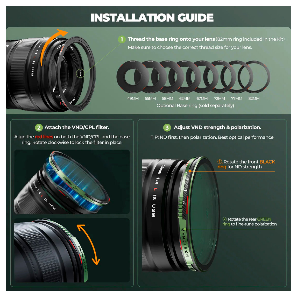 Набор фильтров Freewell Brandon Li Variable ND/CPL Basic Kit 77mm