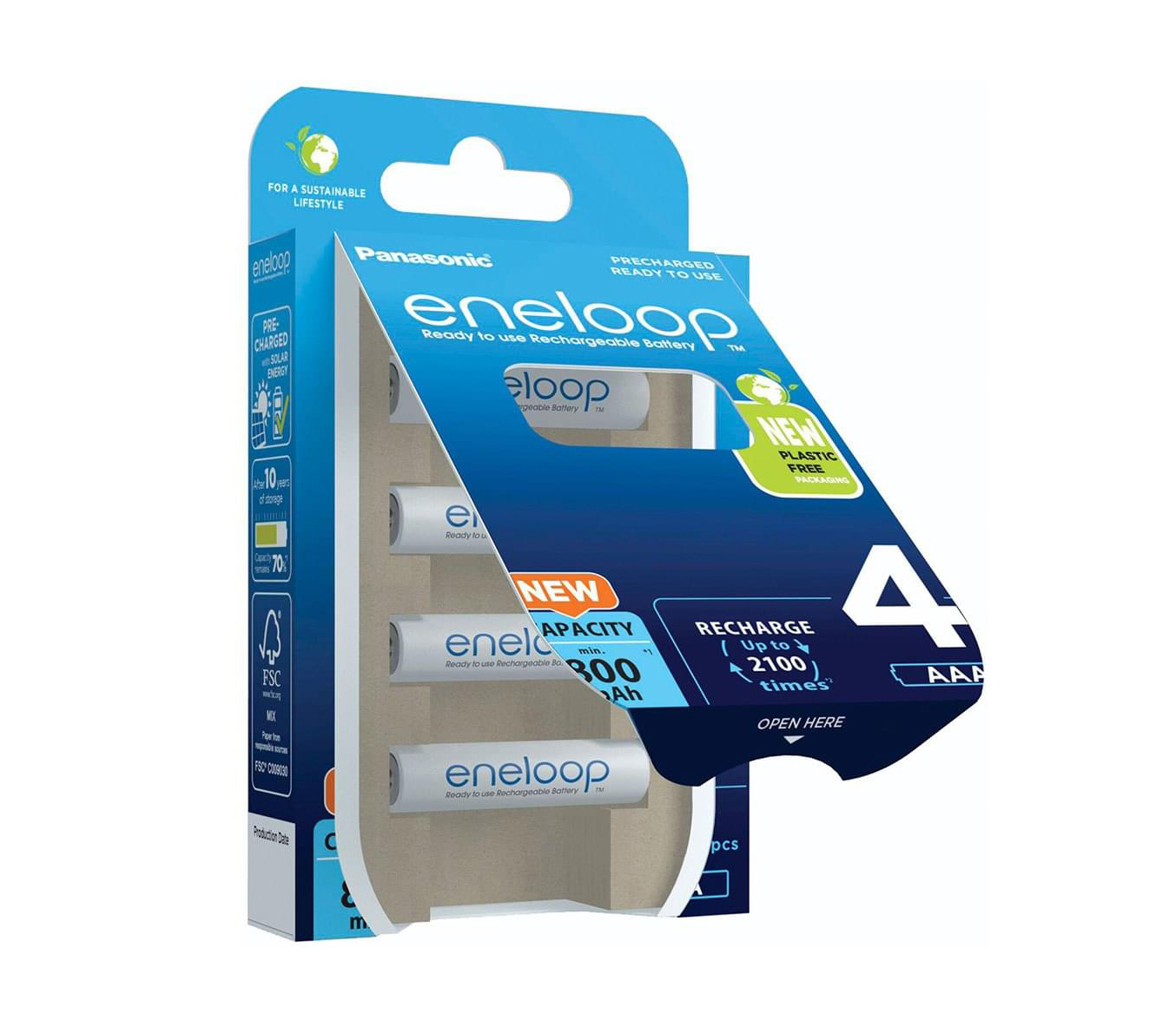 Аккумуляторы Panasonic Eneloop AAA, 800 мАч, 4 шт (BK-4MCDE/4BE)