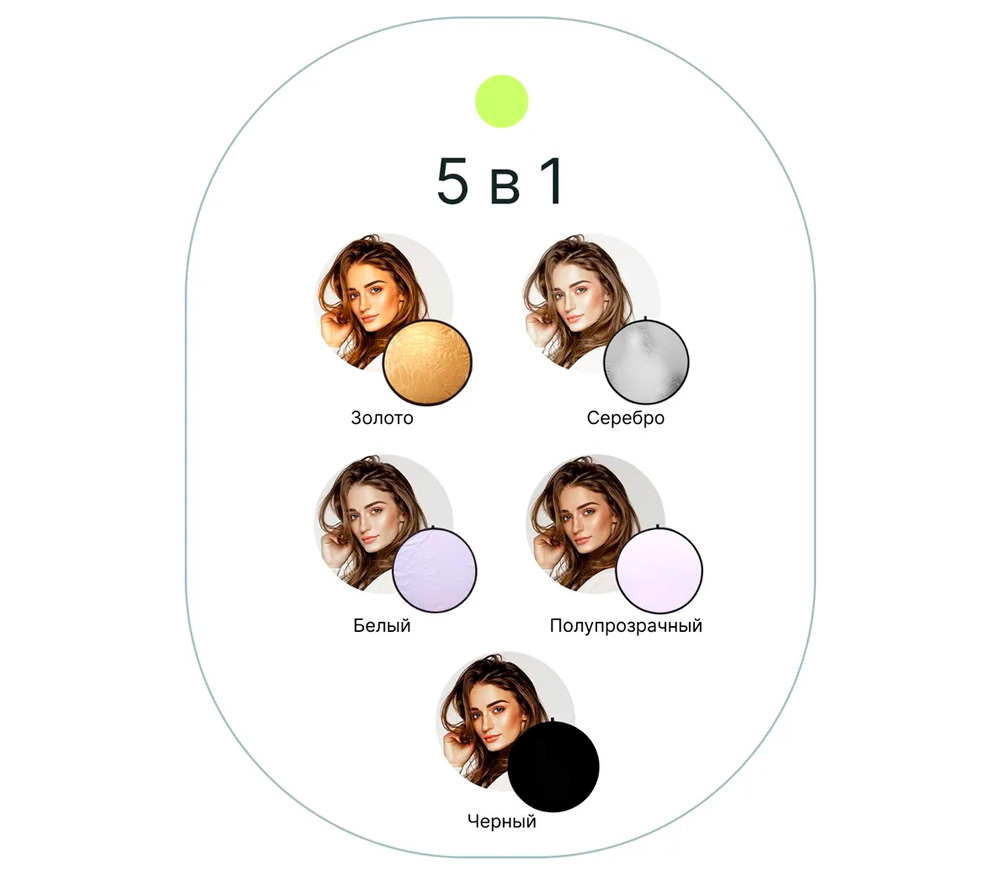 Отражатель Raylab RF-02, 5 в 1, 100x150 см