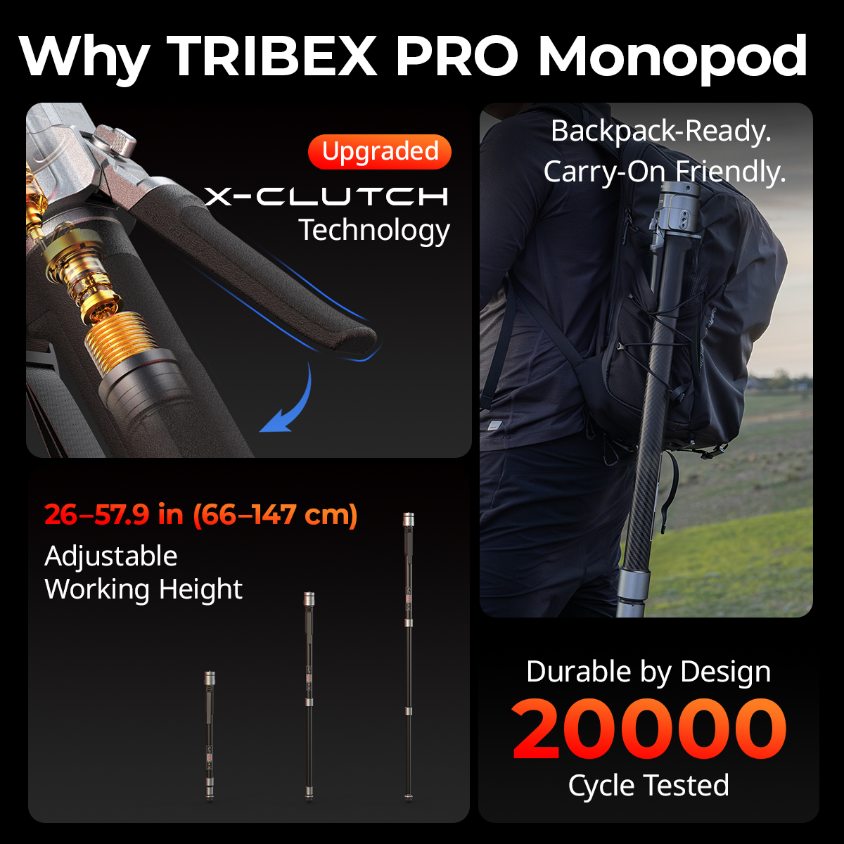 Монопод SmallRig x Potato Jet 6284 TRIBEX PRO, карбоновый, быстроразборный, базовая версия