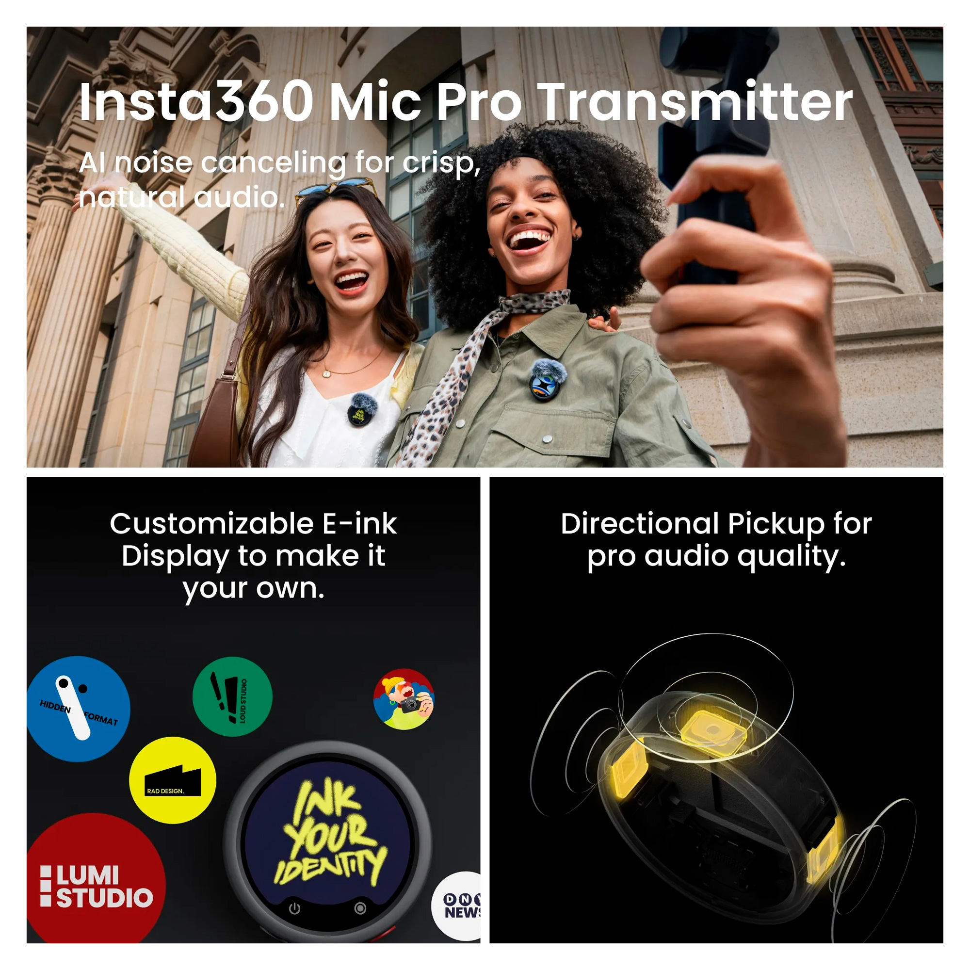 Камера с 3-осевым подвесом Insta360 Luna Ultra Cosmic Black Creator Bundle
