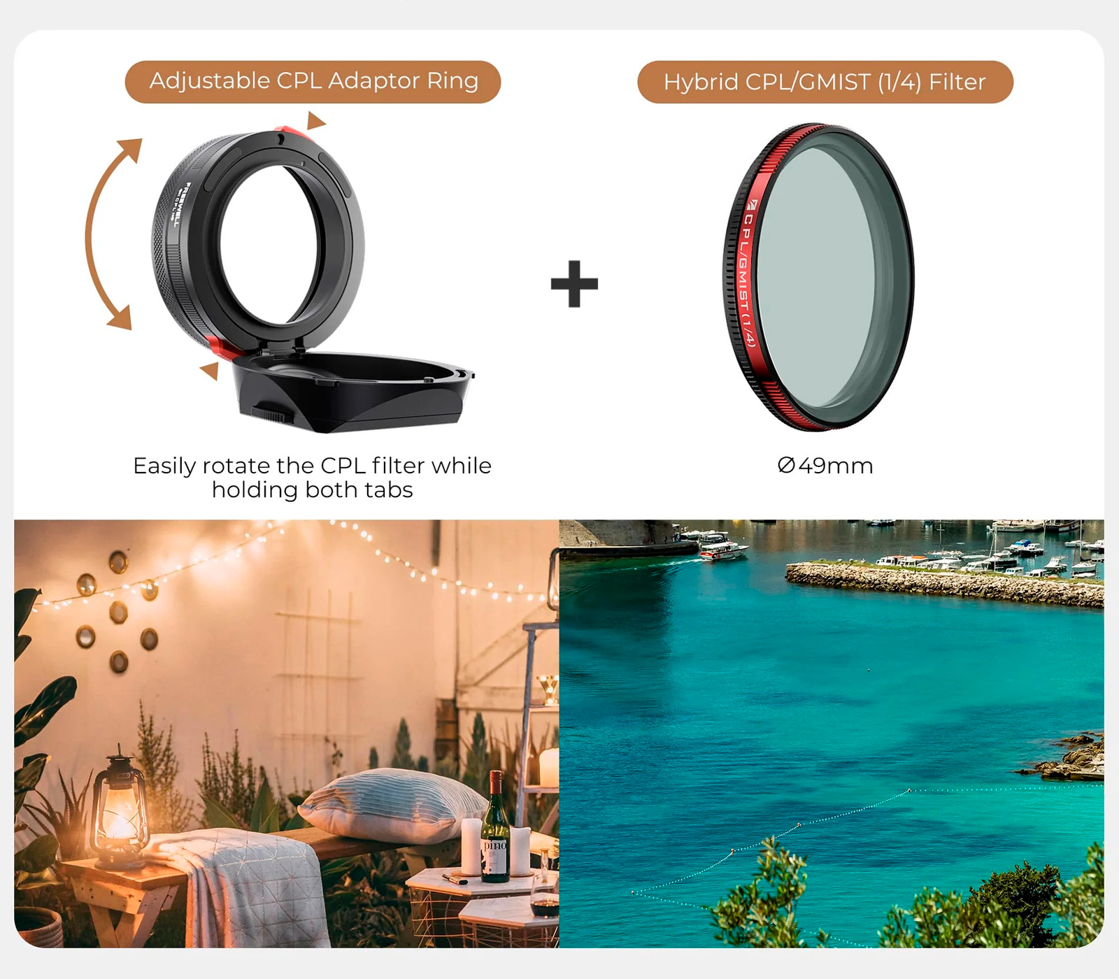 Бленда Freewell Leica Q3 43 Real Lens Hood с фильтром CPL/Black Mist 49 мм