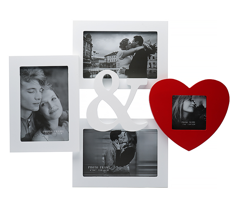 Мультирамка Fotografia MDF 4 фото Романтика (3х 10х15 см + 1х 7.5x7.5 см)