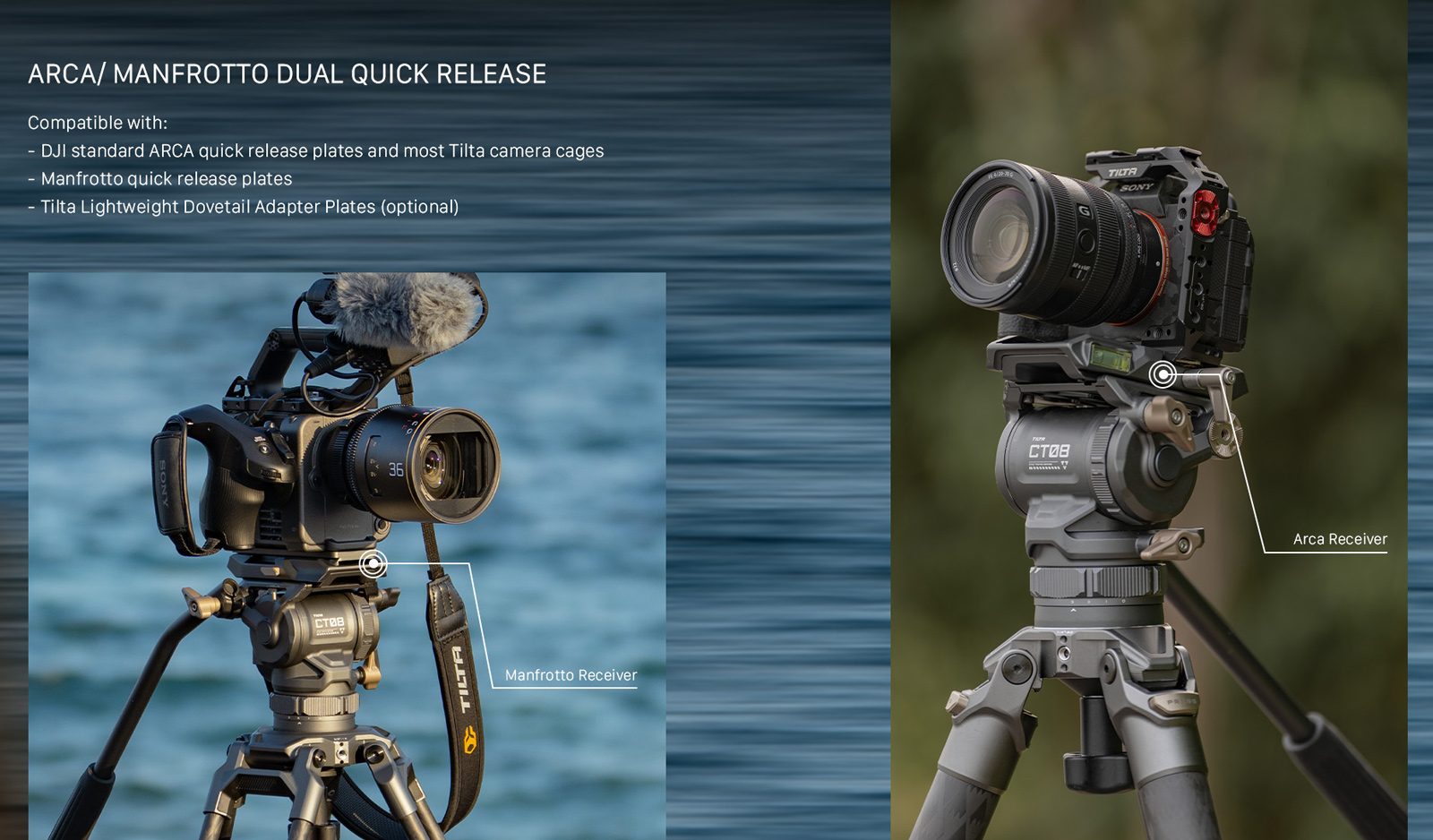 Штатив Tilta CT08 c головой Cine Fluid Head, до 8 кг, карбоновый