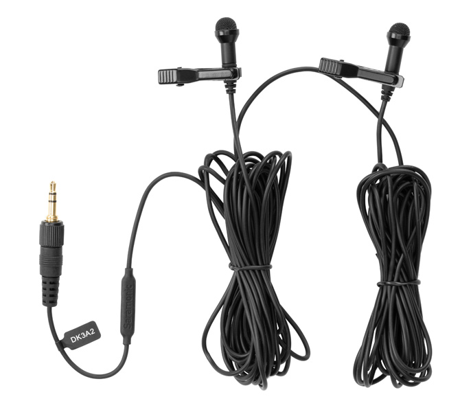 Микрофон Saramonic DK3A2 петличный двойной, 3.5 мм TRS, кабель 4 м (уцененный)