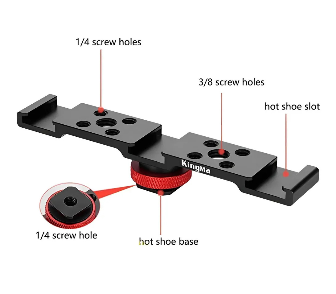 Металлическая планка Kingma VL025 с 3 холодными башмаками для аксессуаров