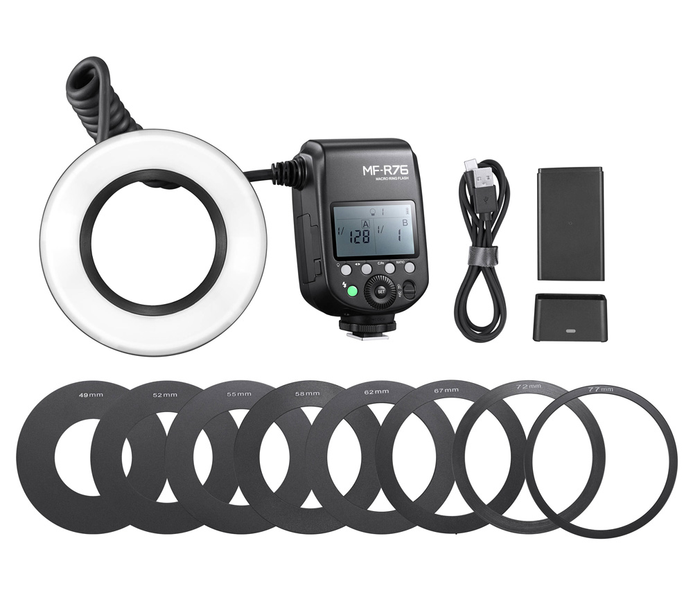 Кольцевая вспышка Godox MF-R76, универсальная