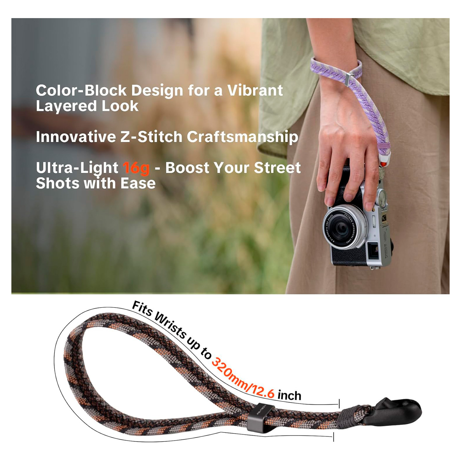 Ремень PGYTECH Camera Wrist Strap Slim Trendy, цвет Lilac Purple