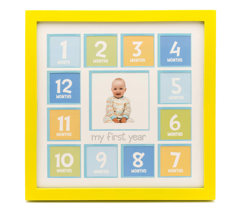 Мультирамка Fotografia на 13 фото (1х 9х9 + 12х 5х5 см) желтая, детская