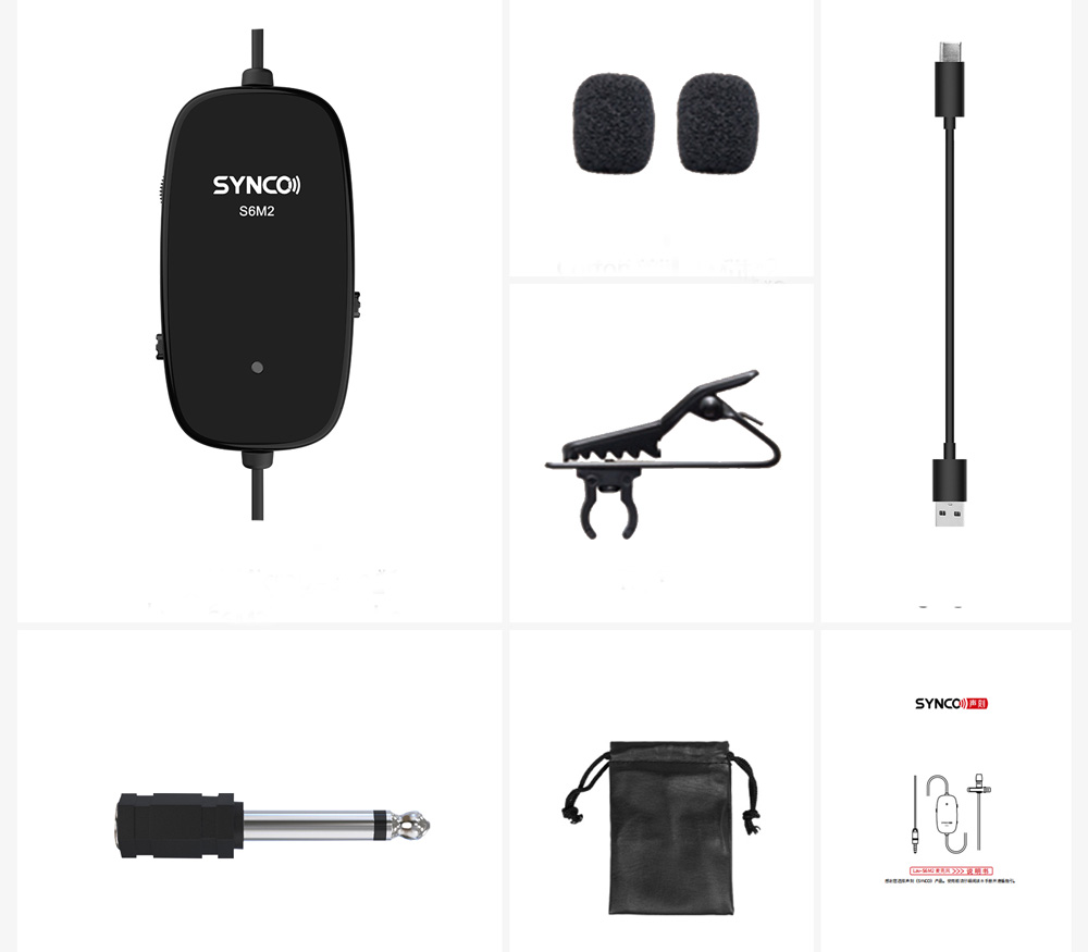 Микрофон Synco Lav-S6M2, петличный, моно, 3.5 мм TRS / TRRS