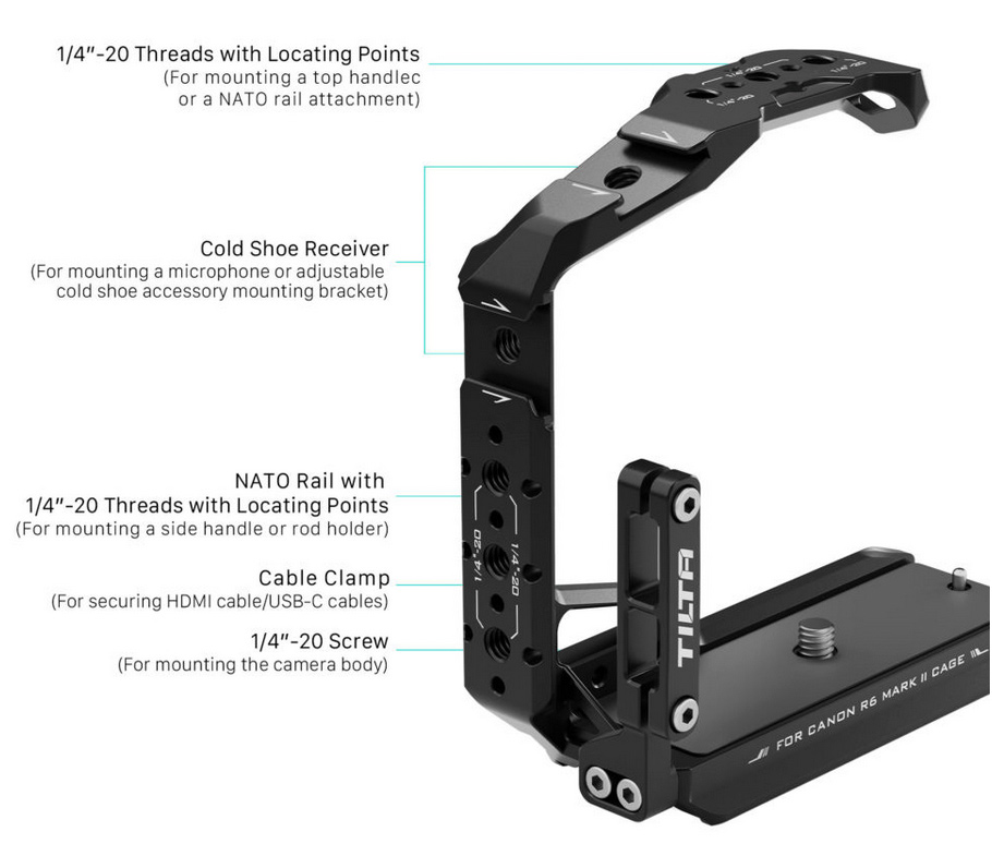 Клетка Tilta Half Camera Cage для Canon R6 Mark II, титаново-серая