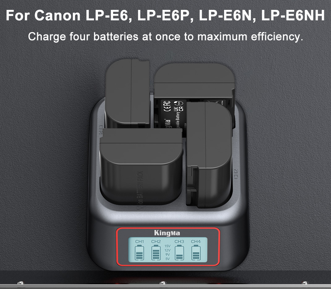 Зарядное устройство Kingma BM069-LPE6 для 4х Canon LP-E6