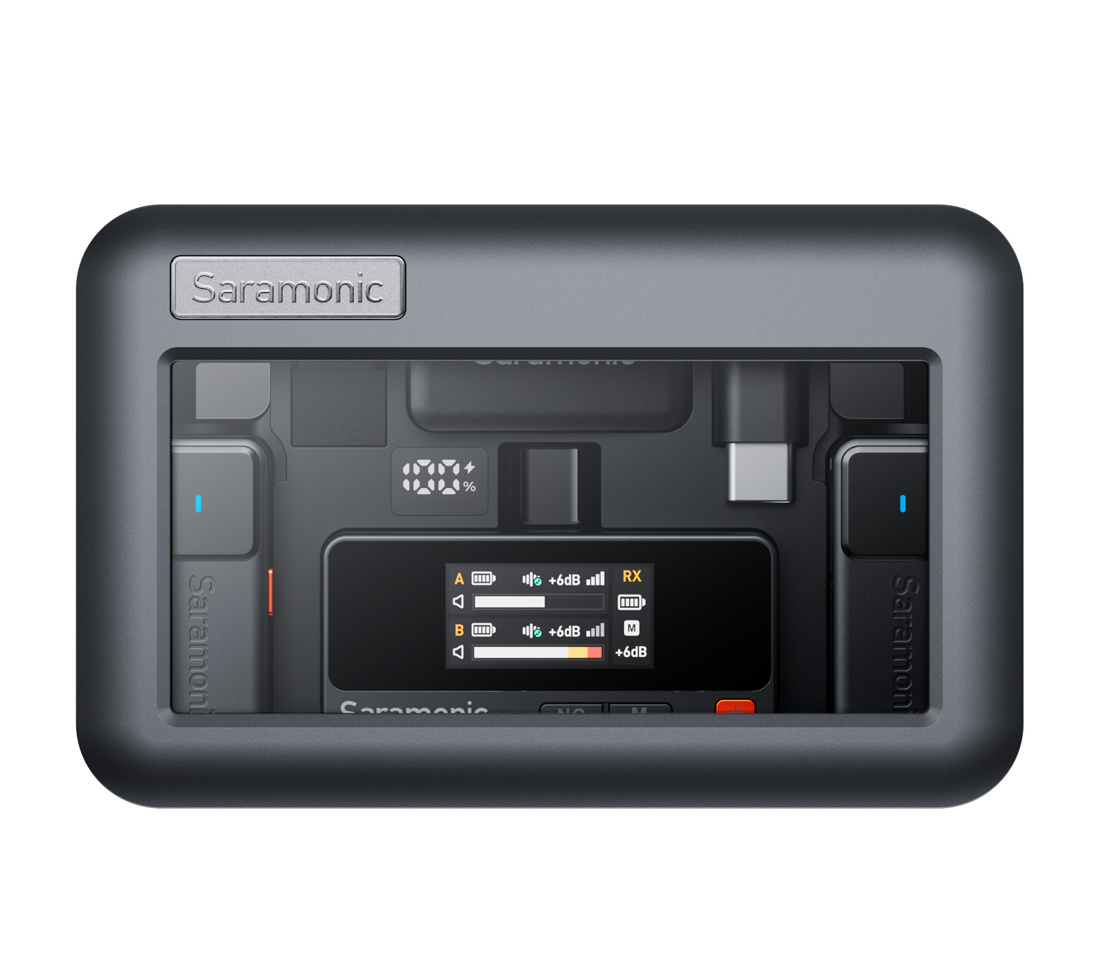 Беспроводная система Saramonic Air-02, TX+TX+RX, приемник, 2 передатчика, 2 петлички, кейс