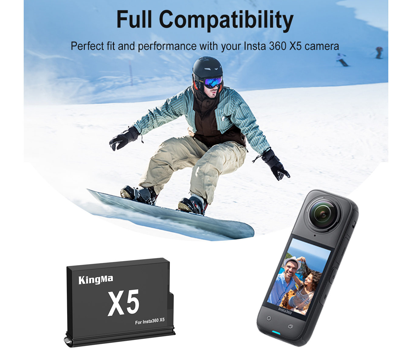 Аккумулятор Kingma IS360X5B для Insta360 One X5, 2400 мАч