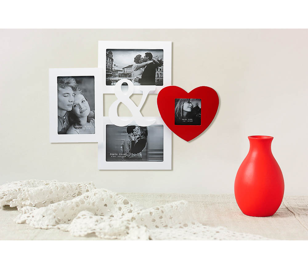 Мультирамка Fotografia MDF 4 фото Романтика (3х 10х15 см + 1х 7.5x7.5 см)