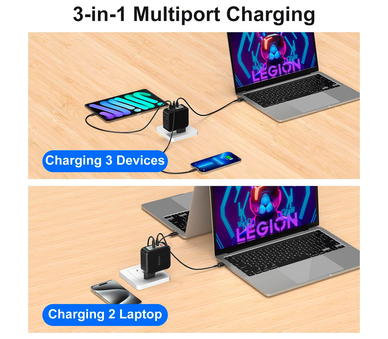 Зарядное устройство Kingma 140W GaN USB Charger, 140 Вт, 2х USB-C + USB-A