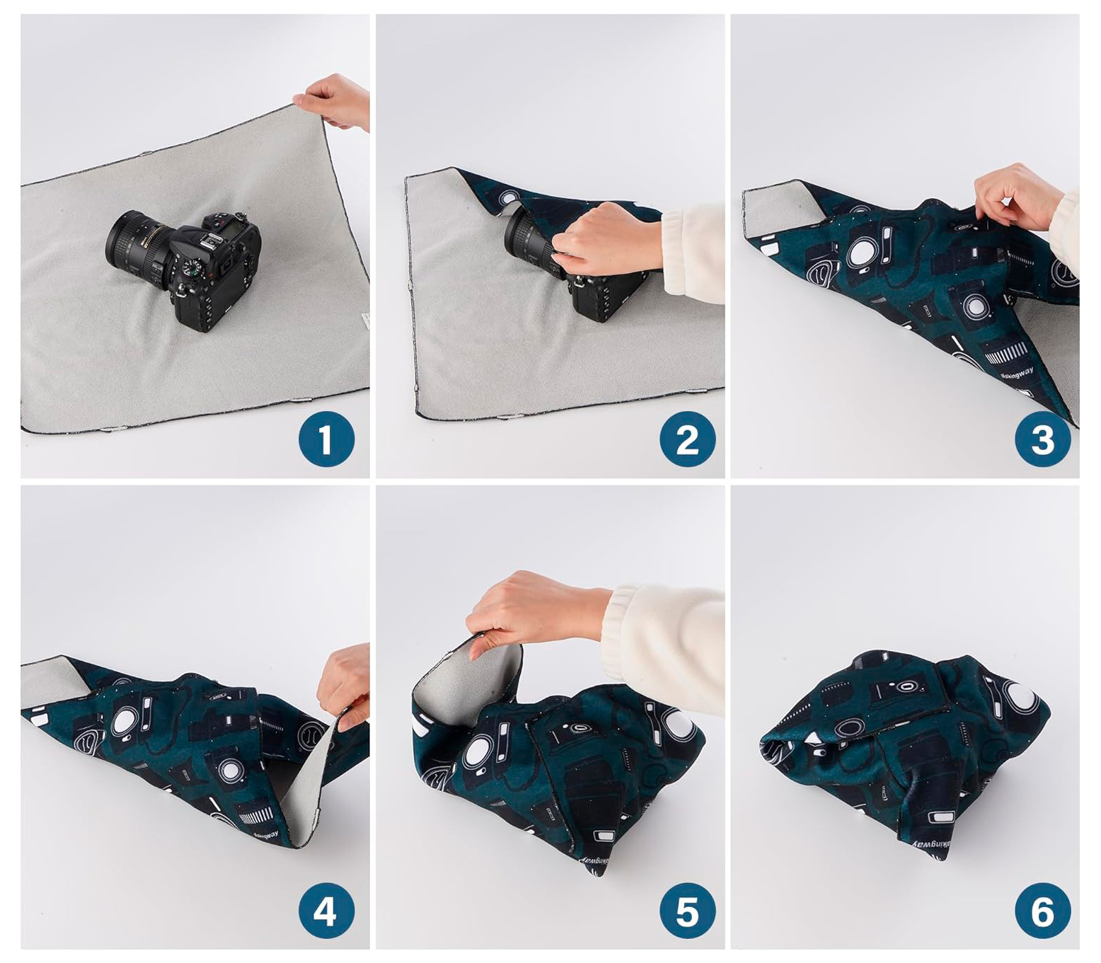 Чехол-обертка Walking Way Protective Wrap, рисунок Camera Pattern, 45х45 см