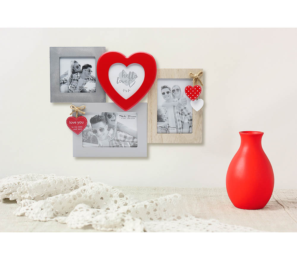 Мультирамка Fotografia MDF 4 фото Романтика (2х 10х15 см + 2х 10x10 см)