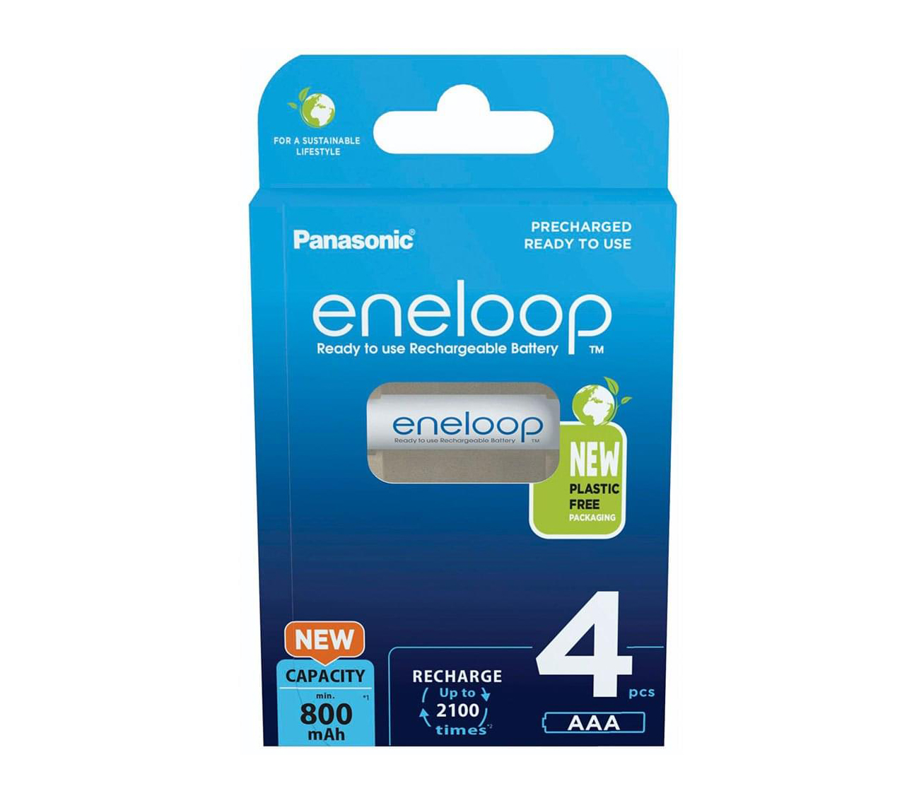 Аккумуляторы Panasonic Eneloop AAA, 800 мАч, 4 шт (BK-4MCDE/4BE)