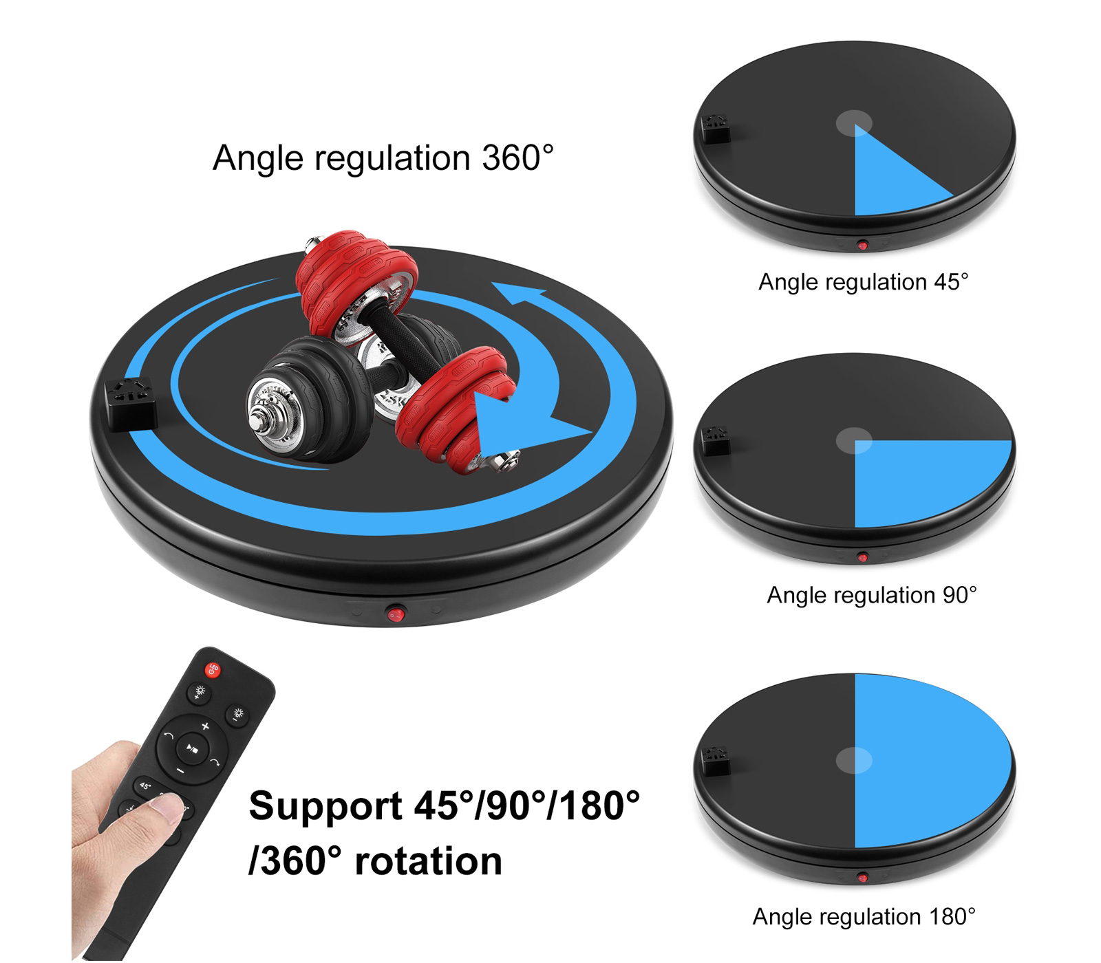 Поворотный стол Puluz PU3147 с пультом управления и розеткой, 45 см, до 100 кг, черный (уцененный)