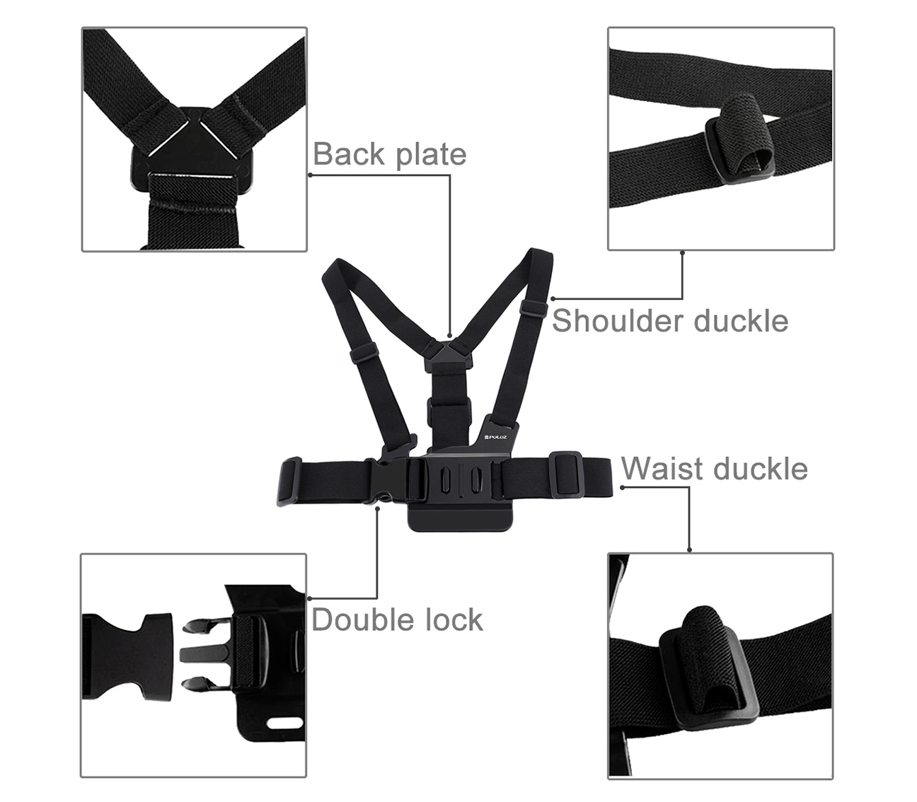 Крепление для экшен-камеры Puluz PU26 Belt Chest Strap нагрудное