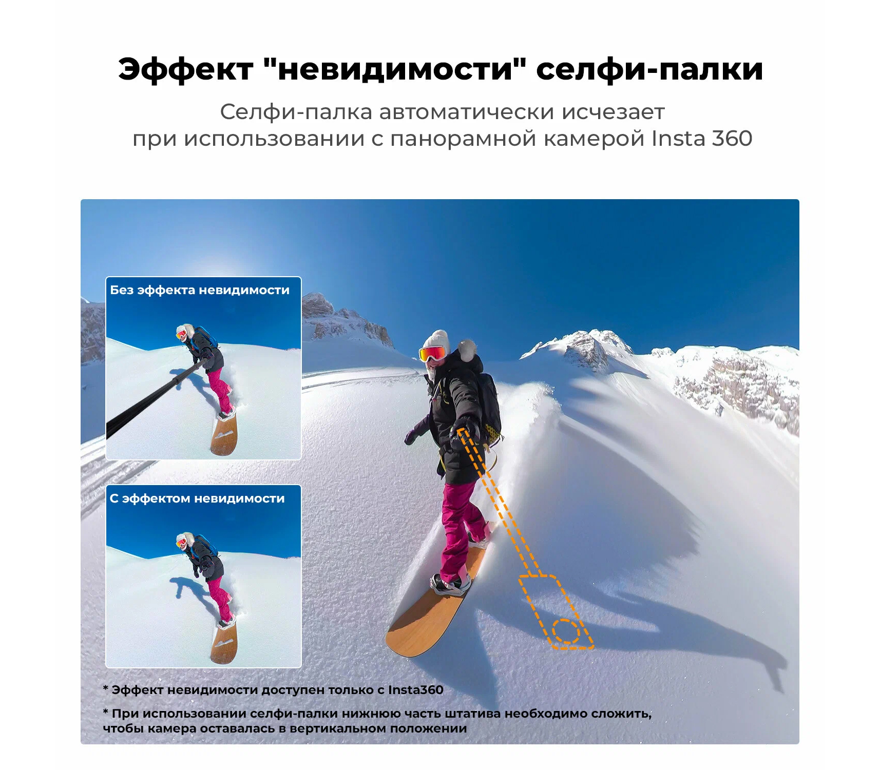 Штатив-монопод K&F Concept MS21, с креплением 1/4" и адаптером для GoPro