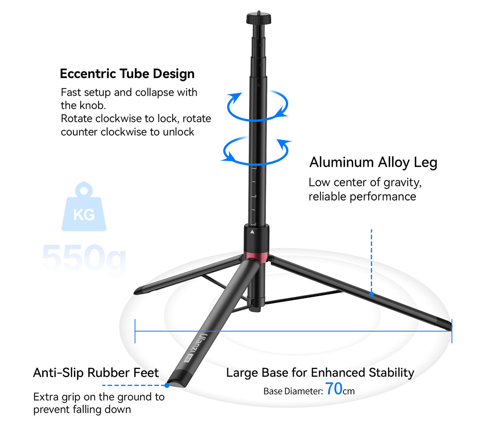 Стойка Ulanzi AT-01, высота 47-152 см, нагрузка до 5 кг (уцененный)
