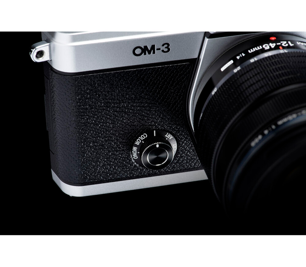 Беззеркальный фотоаппарат OM System OM-3 Kit серебристый + 12-45mm f/4.0 Pro, черный