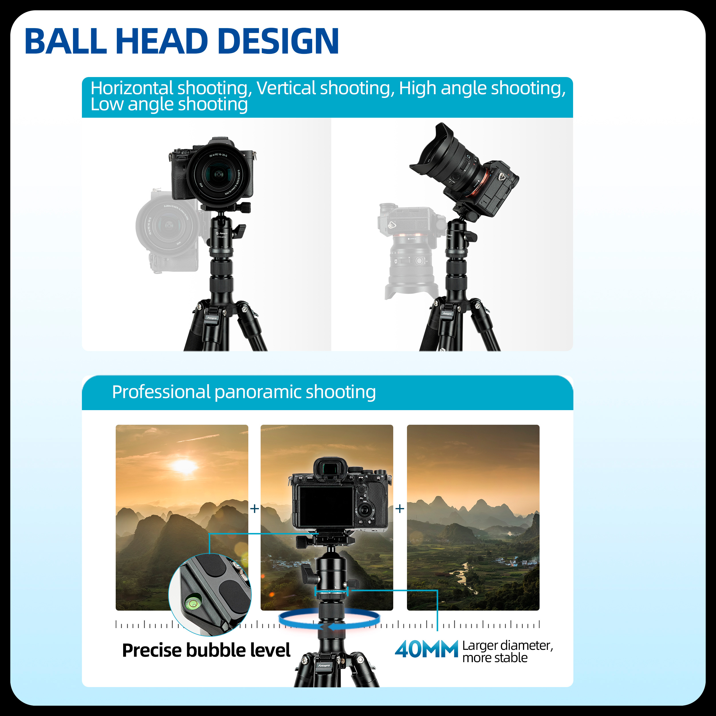 Штатив Fotopro A4i с головой 42QJ, алюминиевый