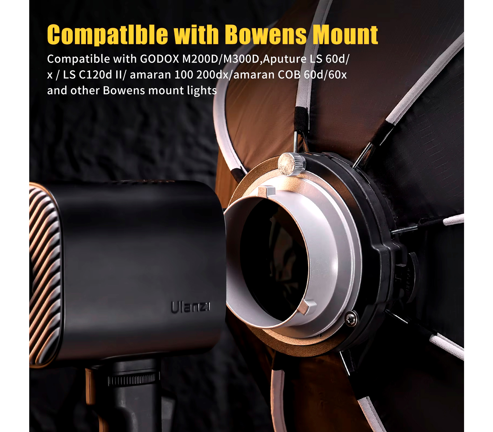 Октабокс Ulanzi LAS002-80, 80 см, быстрораскладной, с сотами, Bowens