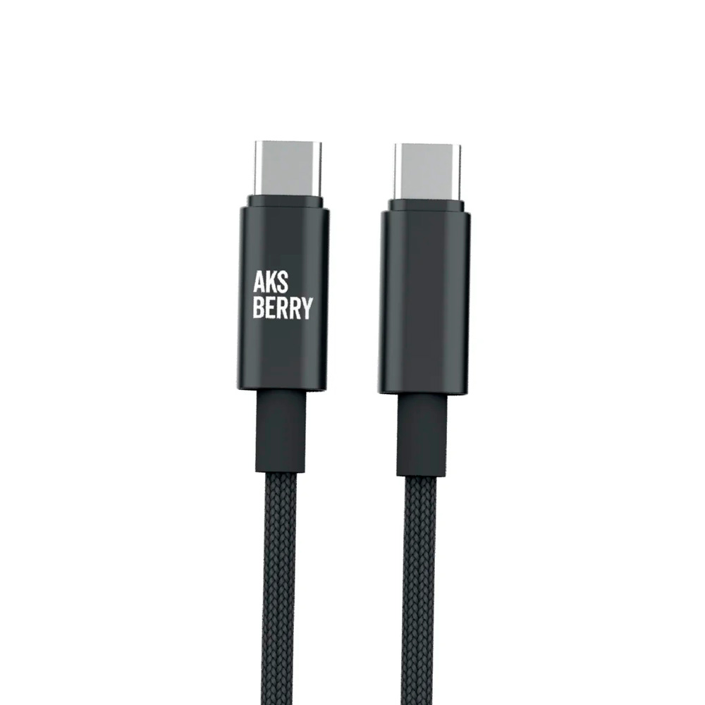Кабель Aksberry X163 Nylon Silk, USB-C/-C, 3A 60 Вт, 1 м, черный