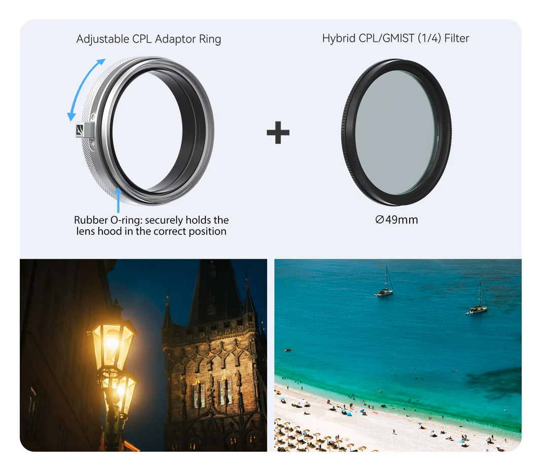 Набор аксессуаров Freewell X100 Series Filter Kit With Lens Hood, серебристый