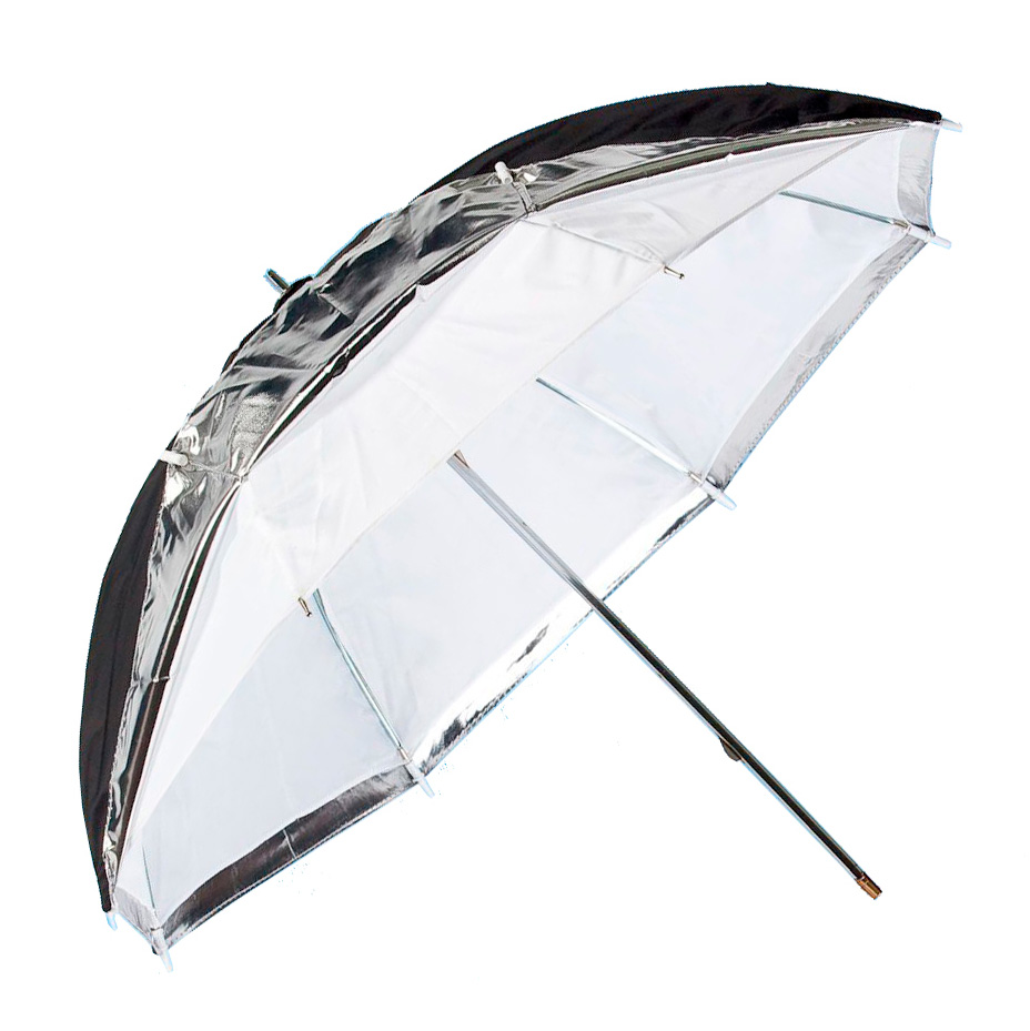 Зонт 2 в 1 Grifon US-84TSB, на просвет / на отражение, серебро, 84 см