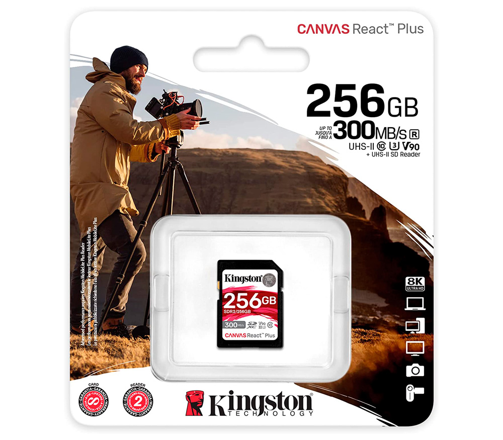 Карта памяти Kingston SDXC 256GB Canvas React Plus UHS-II Class U3 V90 260/300Mb/s