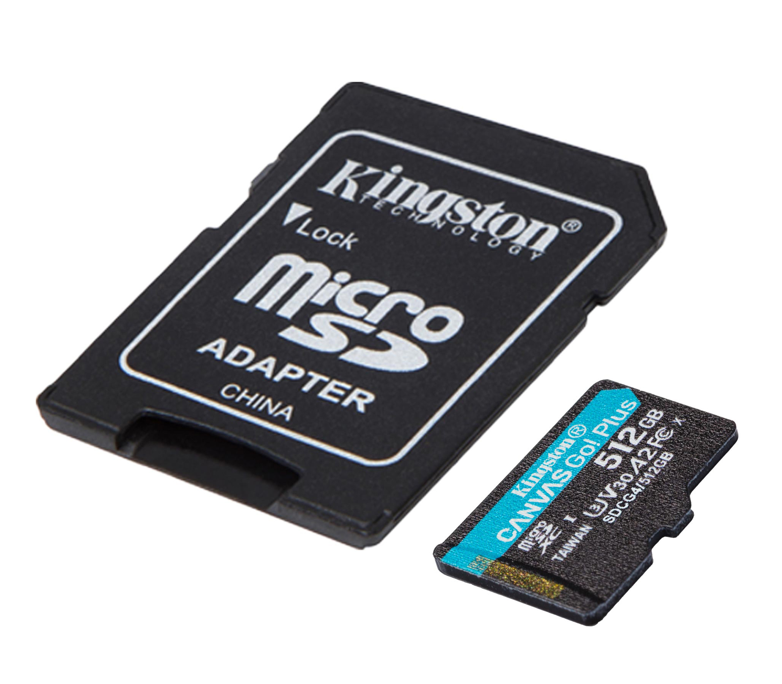 Карта памяти Kingston MicroSDXC 512GB Canvas Go! Plus G4 UHS-I U3 V30 A2, с SD-адаптером