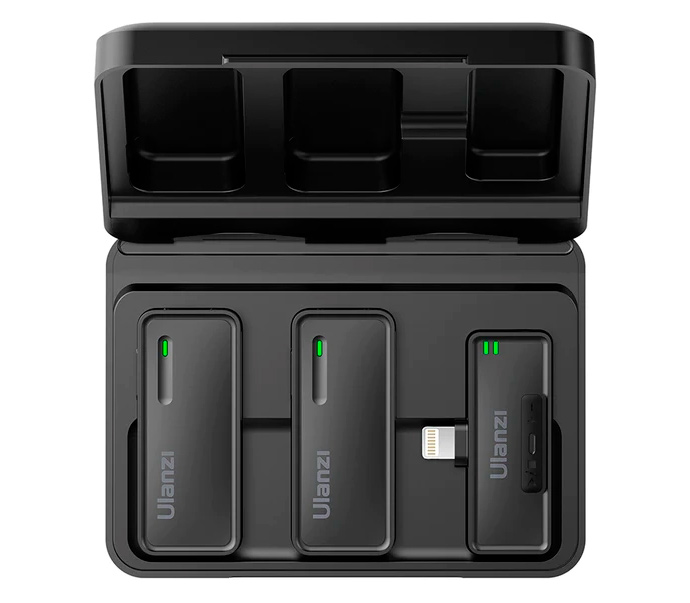 Беспроводная система Ulanzi UW-MIC 20P, 2.4 ГГц, RX+RX+TX, Lightning, черная