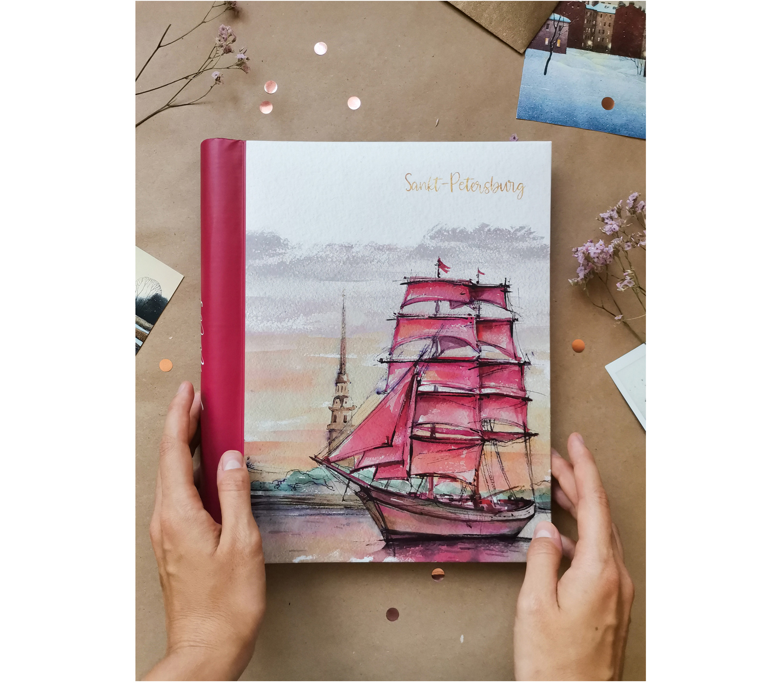 Фотоальбом Полином 20 листов 23х28 см, магнитный, «Алые Паруса»