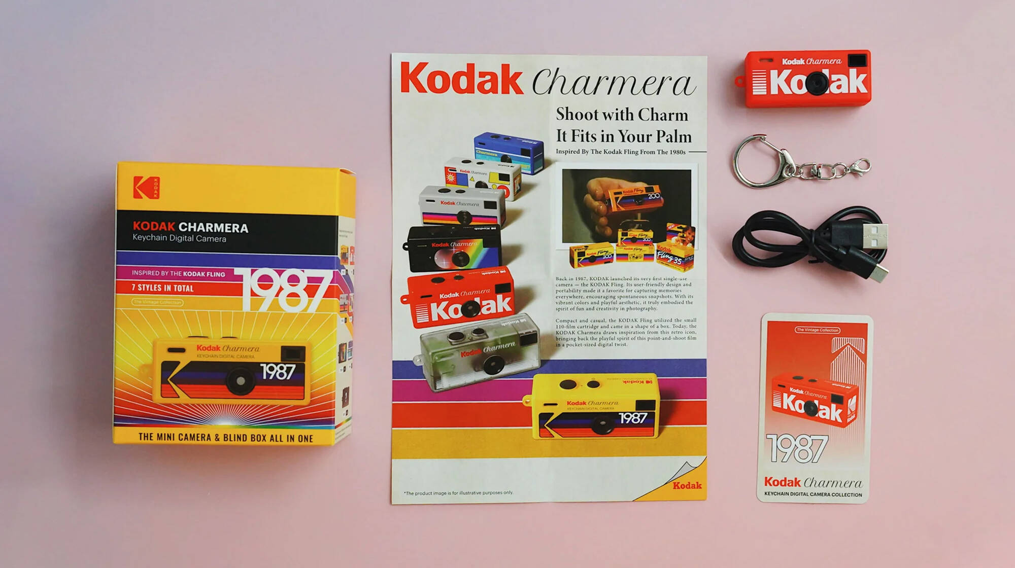 Компактный фотоаппарат Kodak Charmera 1987, 7 цветов в ассортименте