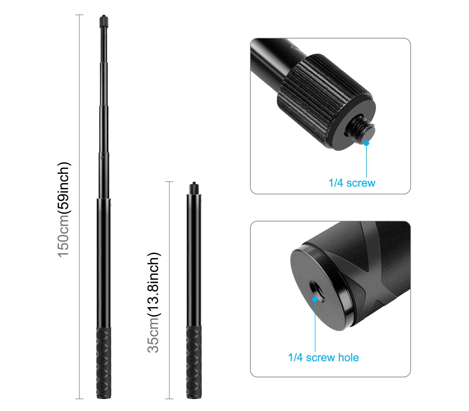 Монопод для селфи Puluz PU816 Selfie Stick, длина до 150 см