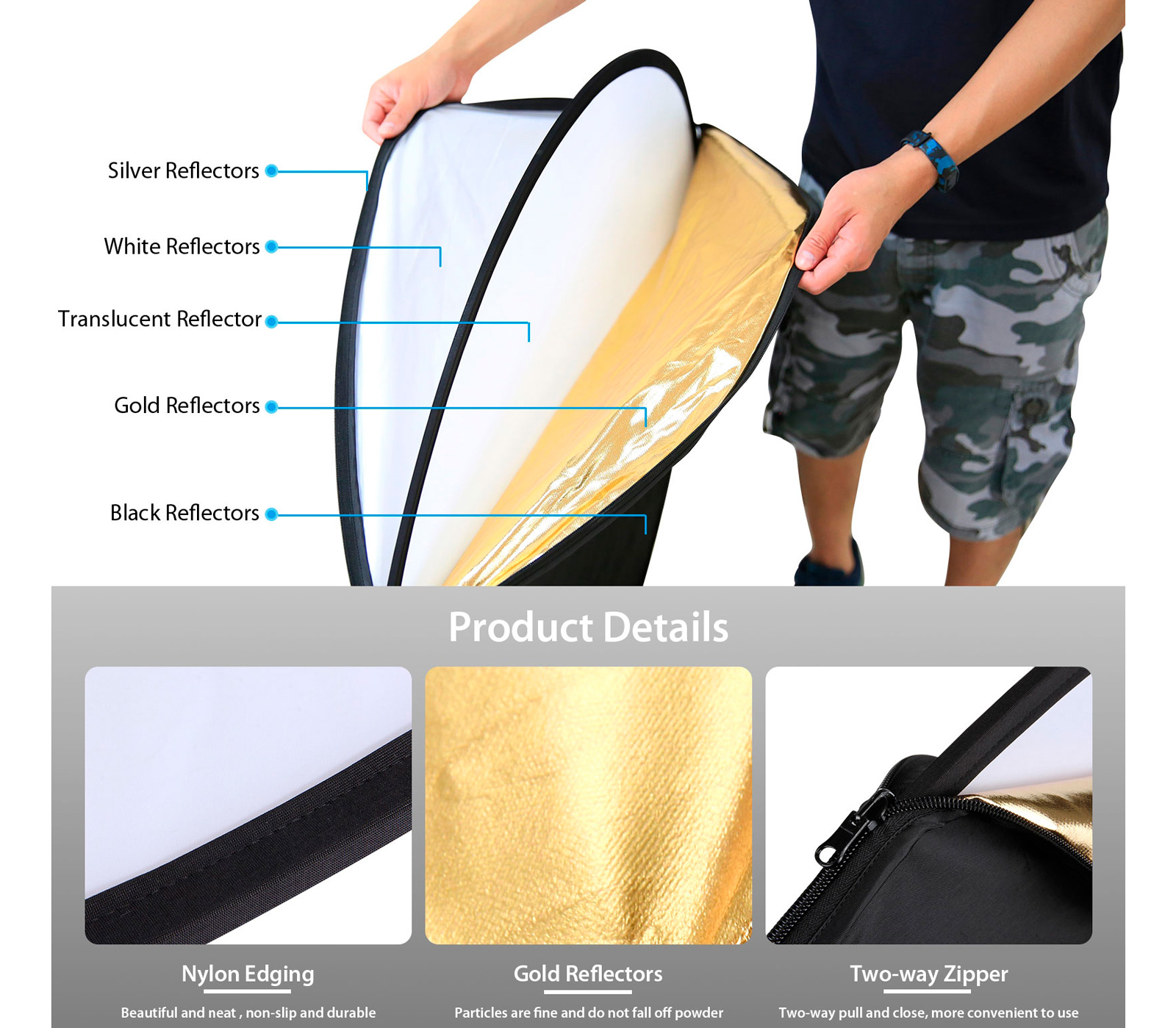 Отражатель Puluz PU5111, 80 см, 5 в 1