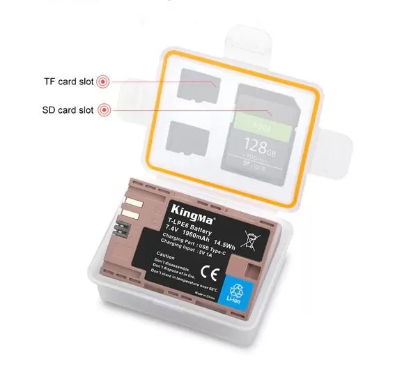 Аккумулятор Kingma LP-E6, с портом зарядки Type-C, 1960 мАч