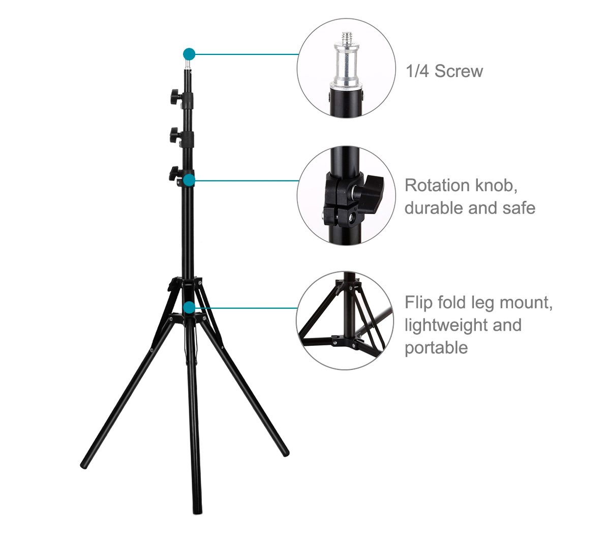 Стойка Puluz PU451B, высота до 1.8 м, нагрузка до 5 кг