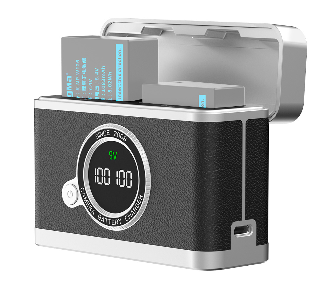 Зарядный кейс Kingma BM070-W126 для 2х Fujifilm NP-W126, черный (уцененный)