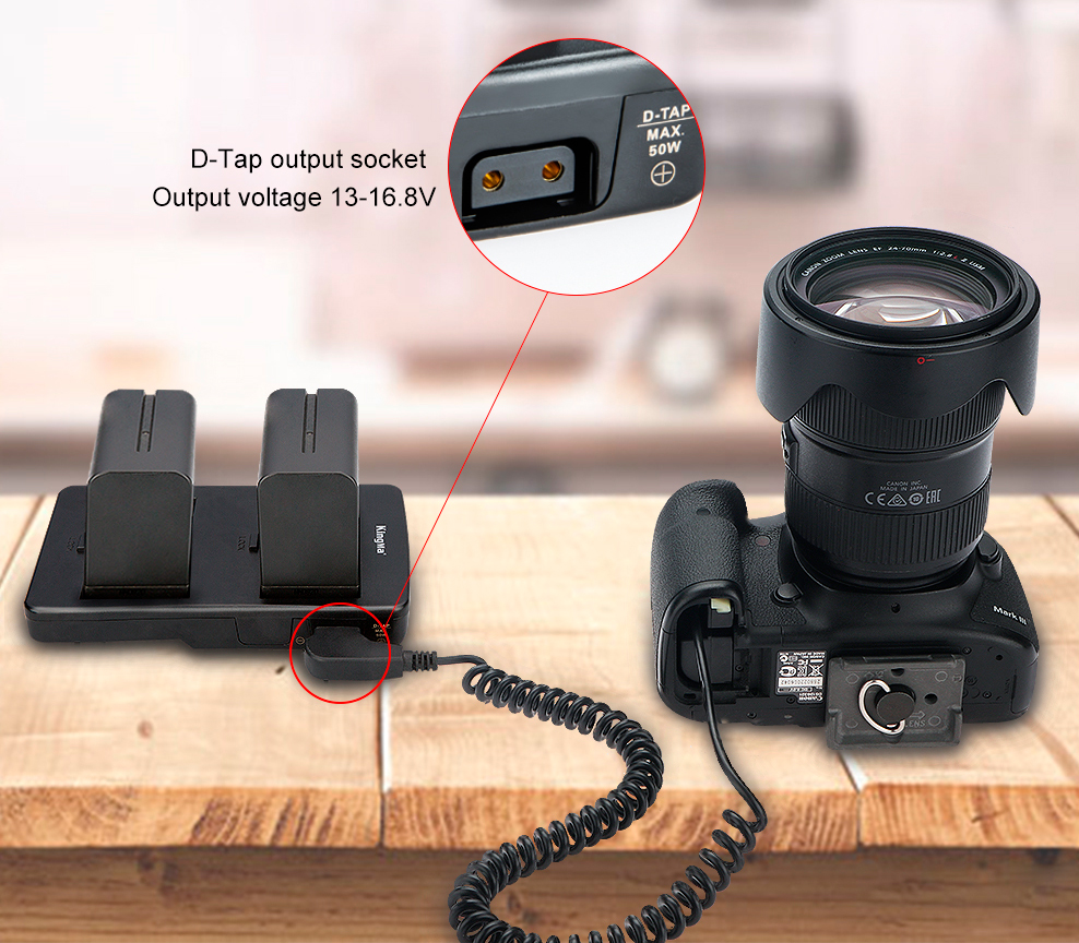 Адаптер питания Kingma F2-BP, с V-Mount на 2 x NP-F аккумулятора